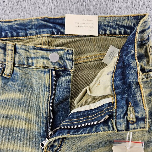 mnml Jeans Mens 31 Blue X146 Stretch Distressed Skinny Fit Denim - Picture 3 of 16